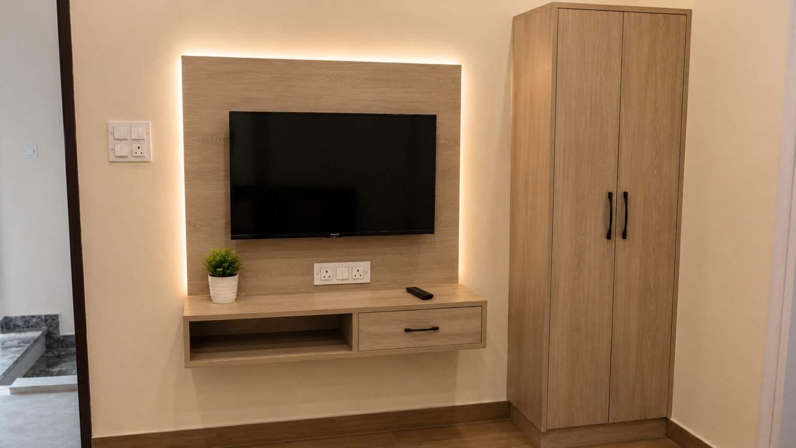 Room Amenities TV Wardrobe